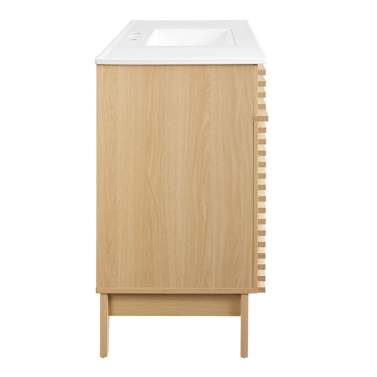 Render 48" Single Sink Bathroom Vanity by Modway - Oak White / Walnut White