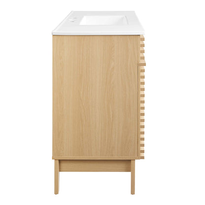 Render 48" Single Sink Bathroom Vanity by Modway - Oak White / Walnut White