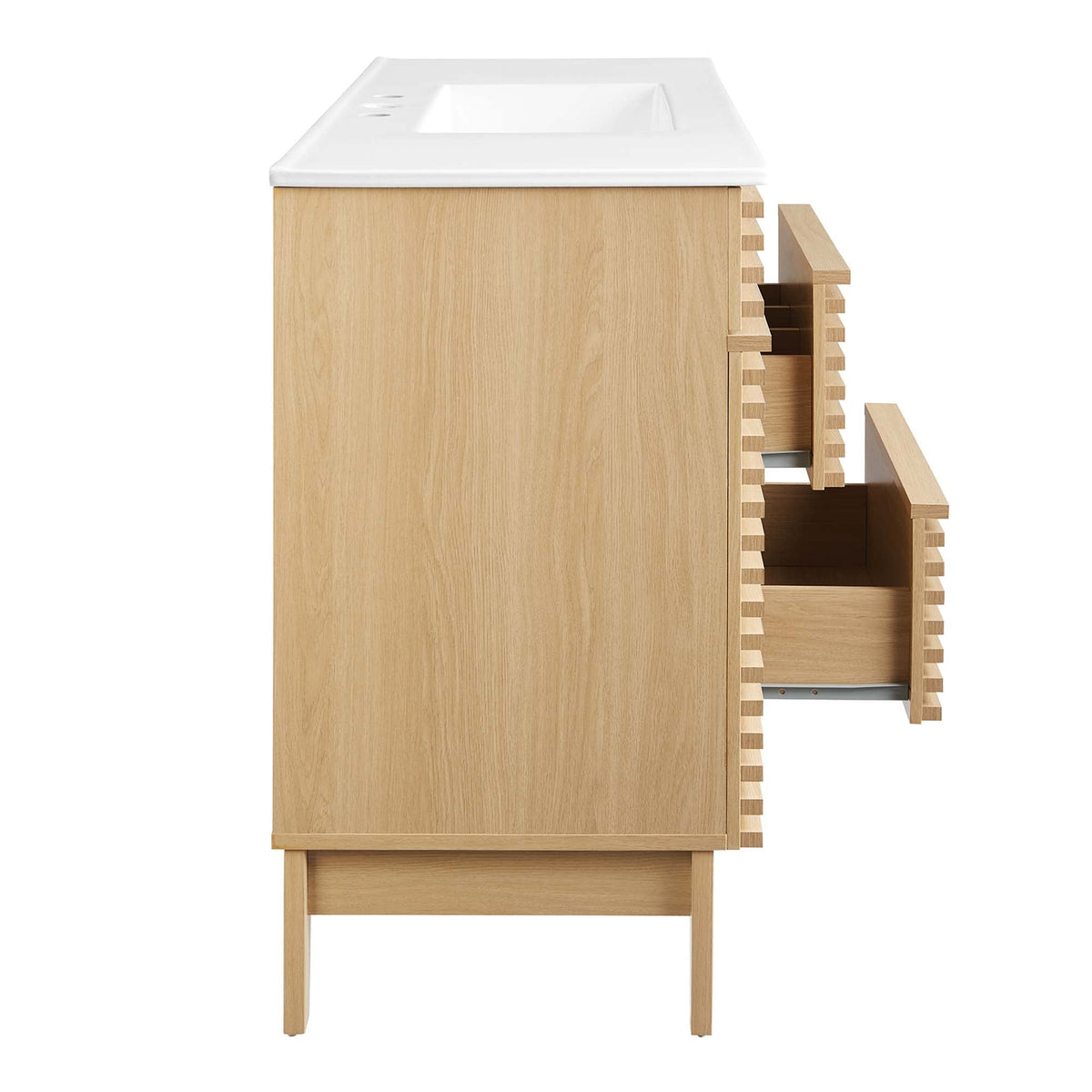 Render 48" Single Sink Bathroom Vanity by Modway - Oak White / Walnut White