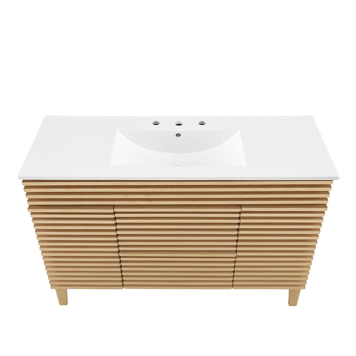 Render 48" Single Sink Bathroom Vanity by Modway - Oak White / Walnut White