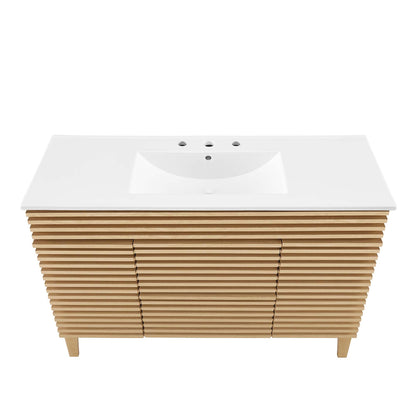Render 48" Single Sink Bathroom Vanity by Modway - Oak White / Walnut White