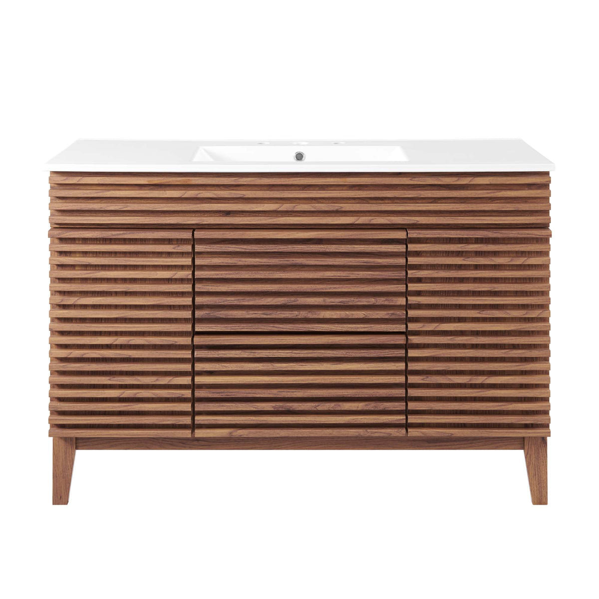 Render 48" Single Sink Bathroom Vanity by Modway - Oak White / Walnut White