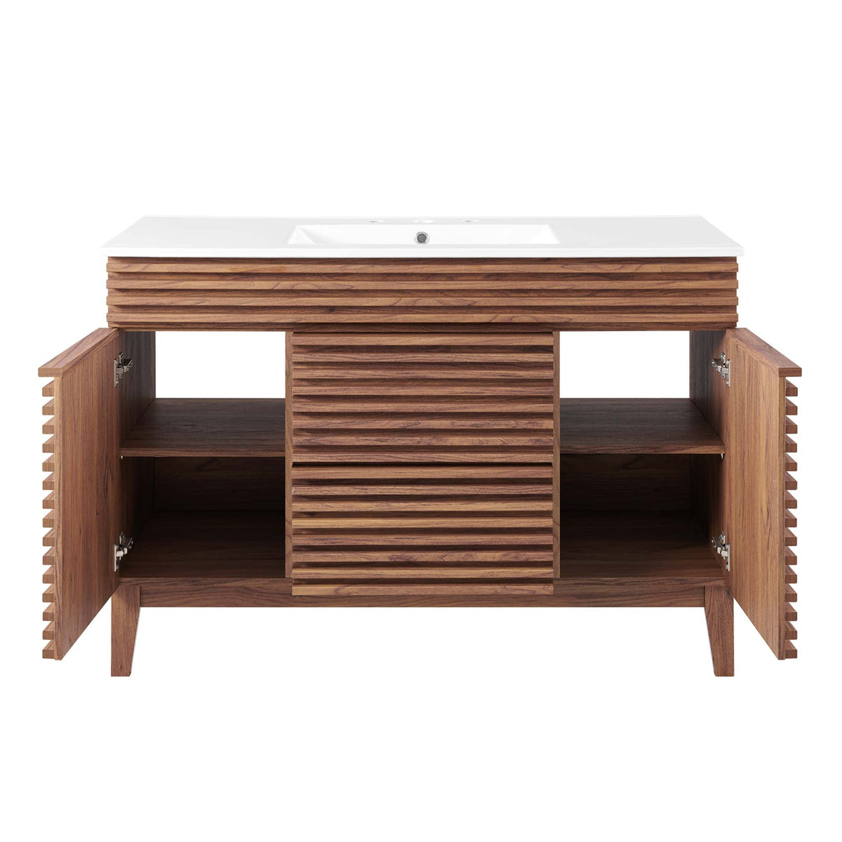 Render 48" Single Sink Bathroom Vanity by Modway - Oak White / Walnut White