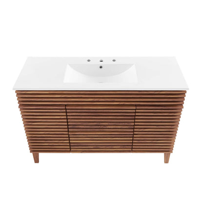 Render 48" Single Sink Bathroom Vanity by Modway - Oak White / Walnut White