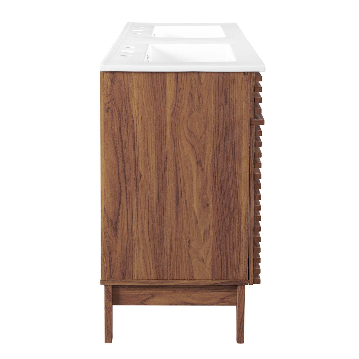 Render 48" Double Sink Bathroom Vanity by Modway - Walnut White