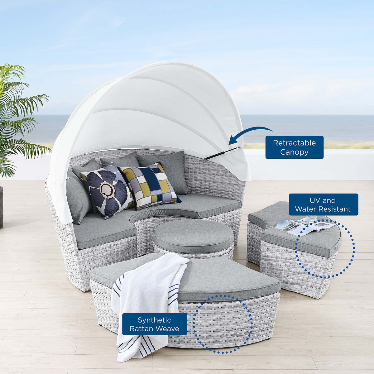 Scottsdale Canopy Outdoor Patio Daybed by Modway