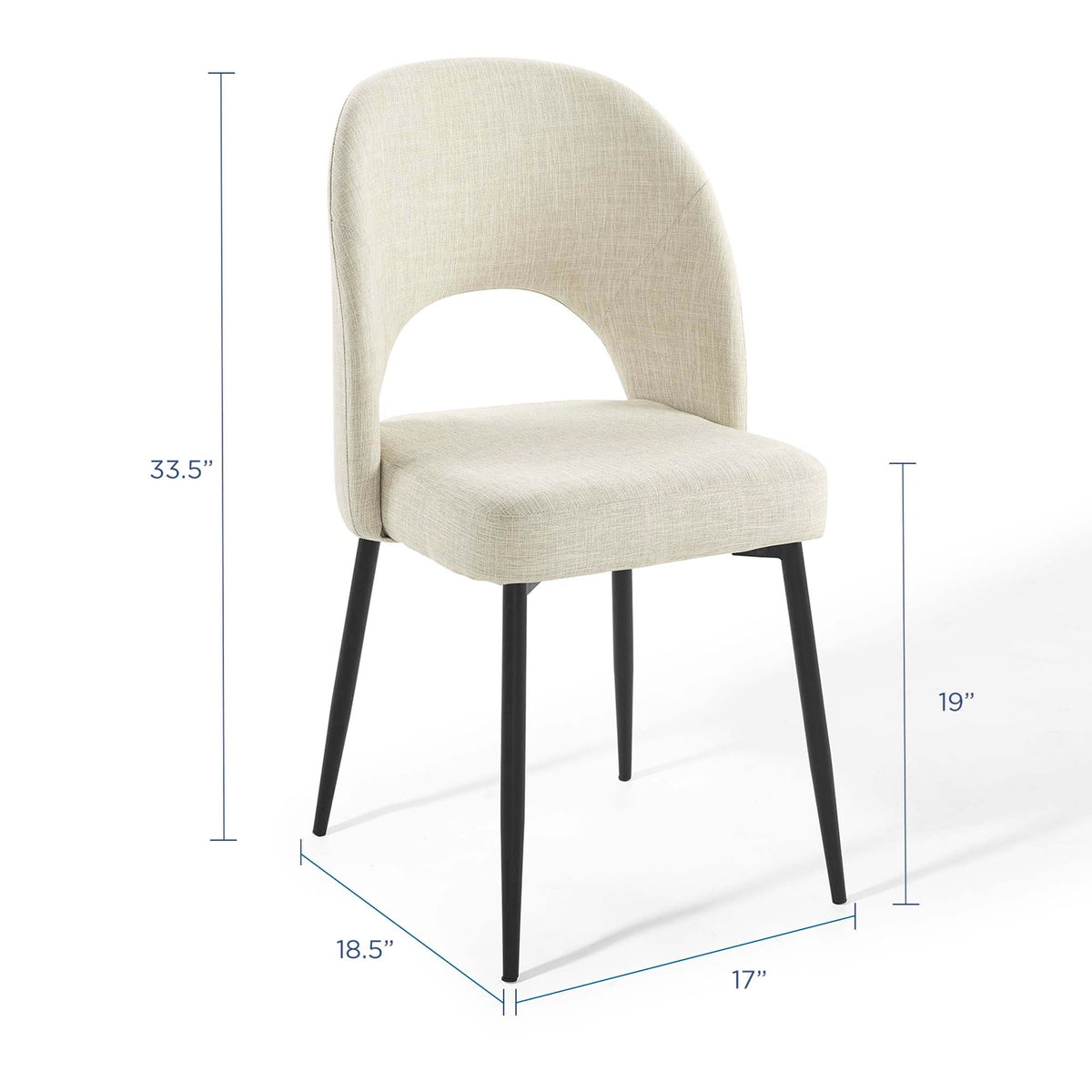 Rouse Upholstered Fabric Dining Side Chair Set of 2 by Modway