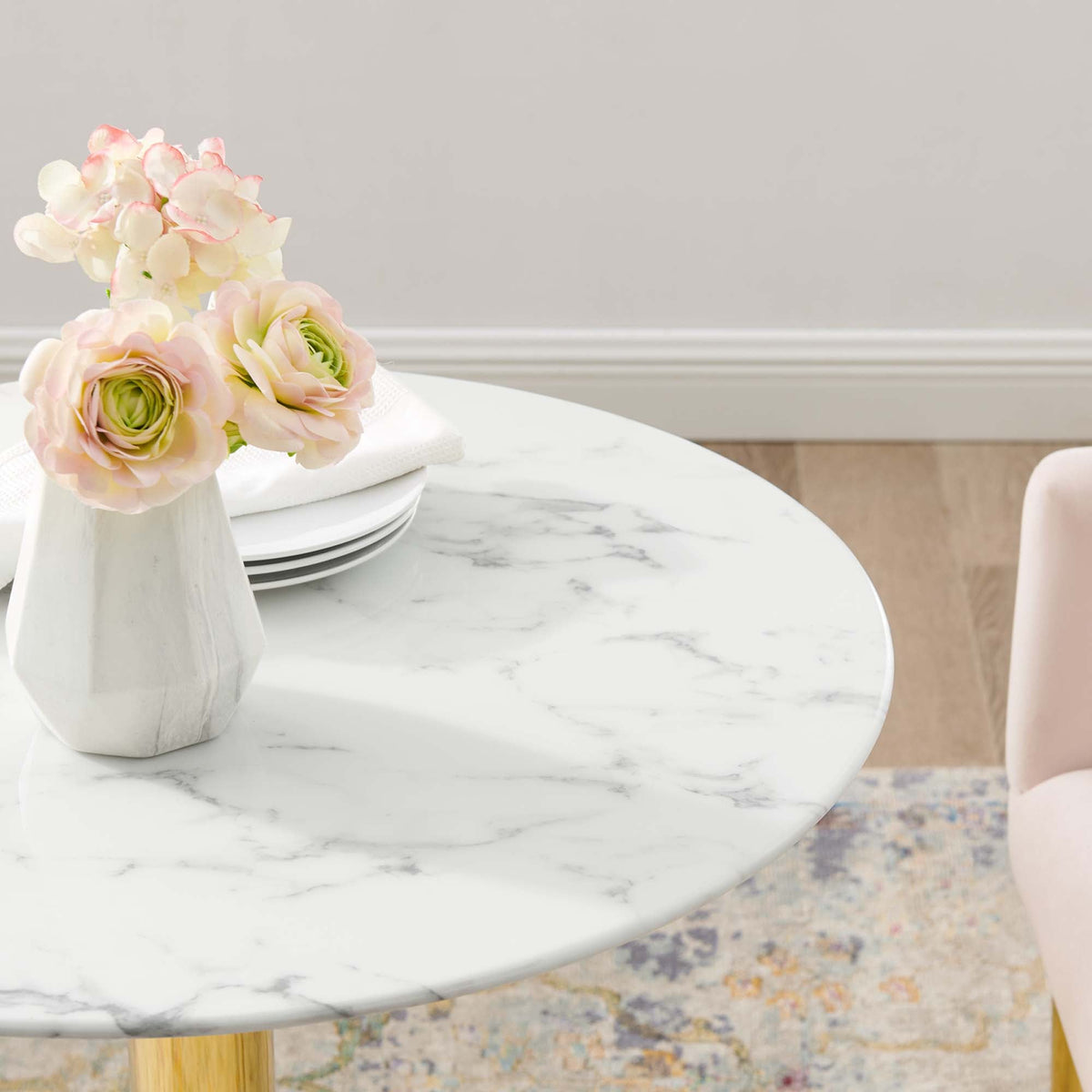 Verne 28" Artificial Marble Dining Table by Modway - EEI-4548