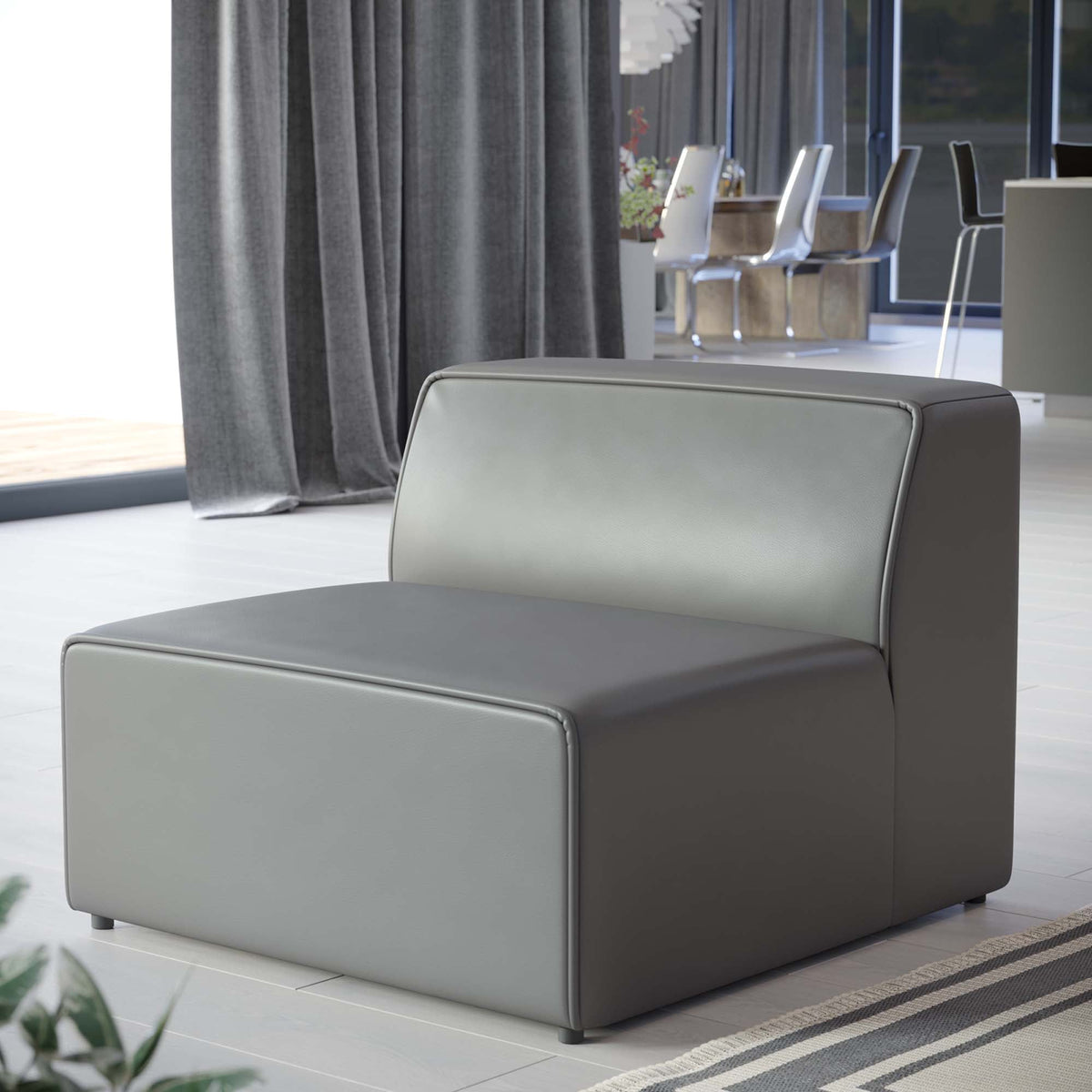 Mingle Vegan Leather Armless Chair by Modway