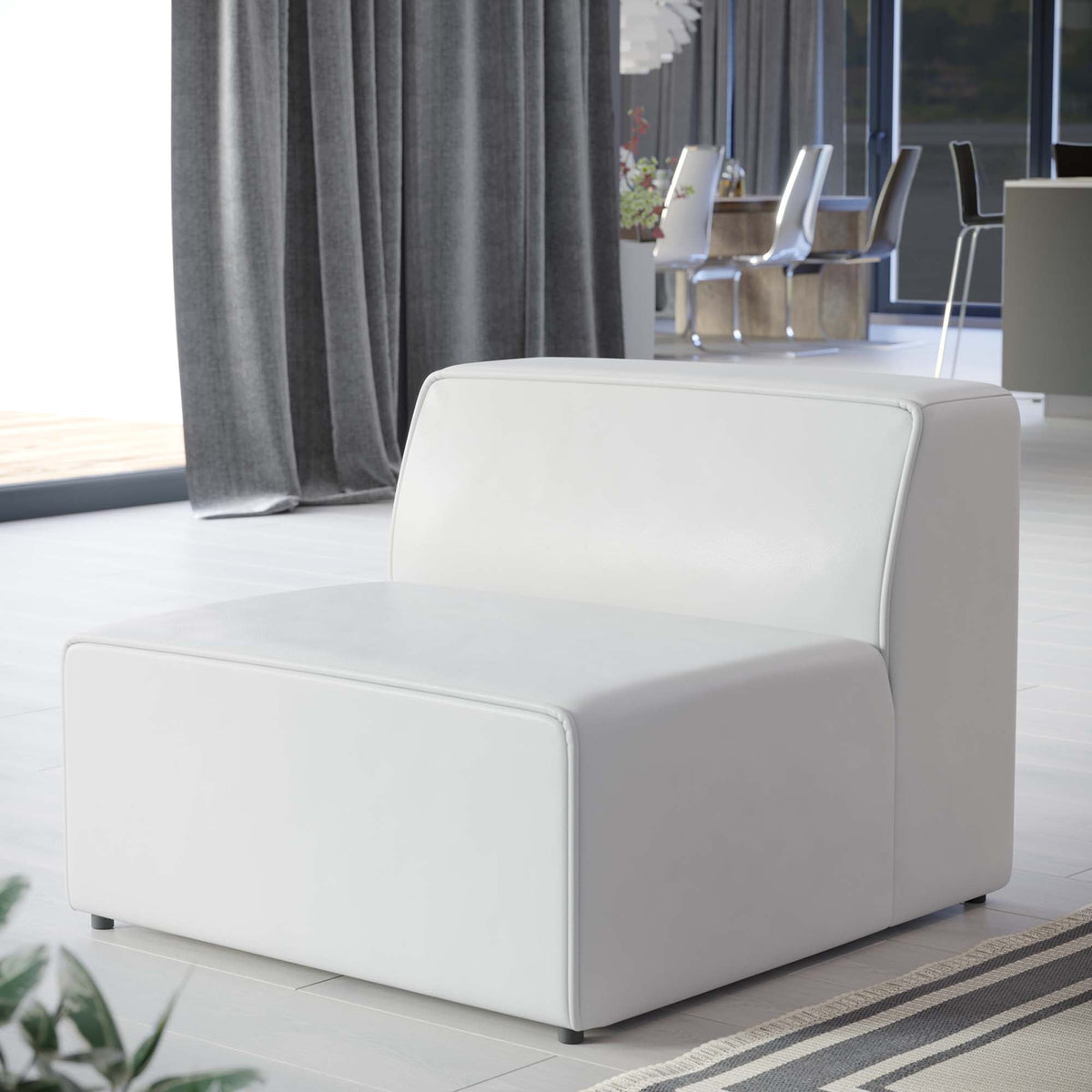Mingle Vegan Leather Armless Chair by Modway