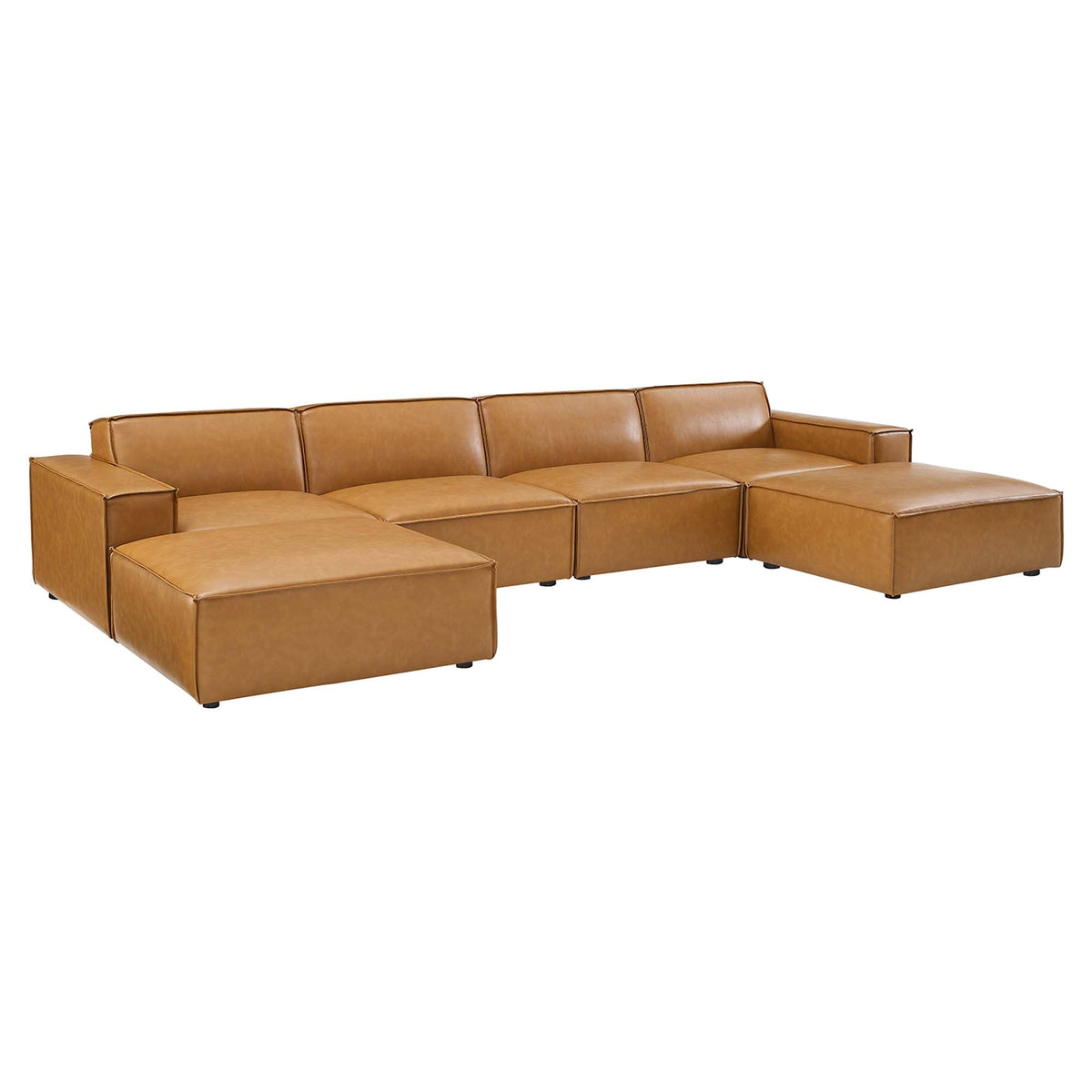 Restore 6-Piece Vegan Leather Sectional Sofa by Modway - EEI-4713