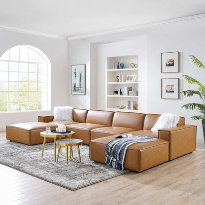 Restore 6-Piece Vegan Leather Sectional Sofa by Modway - EEI-4713