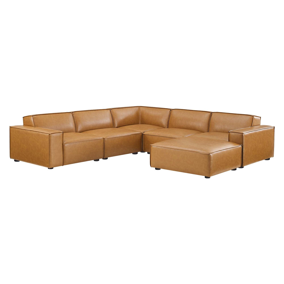 Restore 6-Piece Vegan Leather Sectional Sofa by Modway - EEI-4714