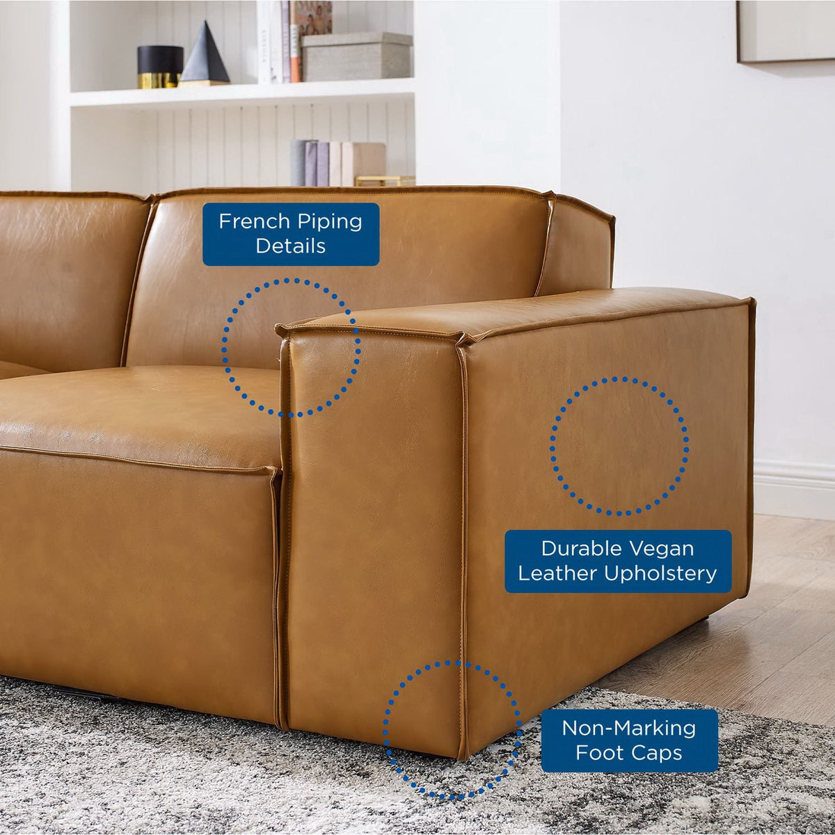 Restore 7-Piece Vegan Leather Sectional Sofa by Modway