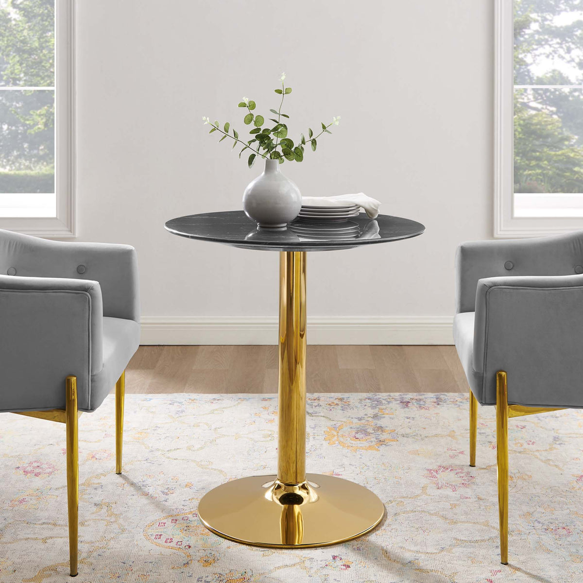 Verne 28" Artificial Marble Dining Table by Modway - EEI-4746