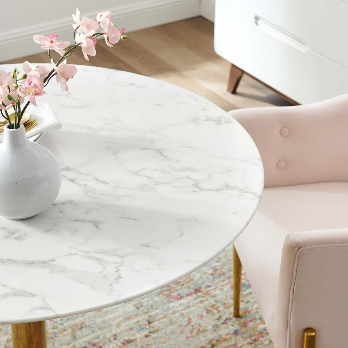 Verne 40" Artificial Marble Dining Table by Modway - EEI-4749