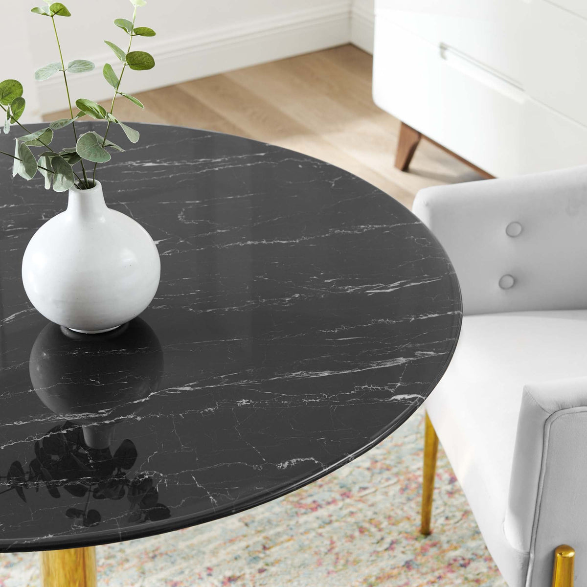 Verne 40" Artificial Marble Dining Table by Modway - EEI-4757