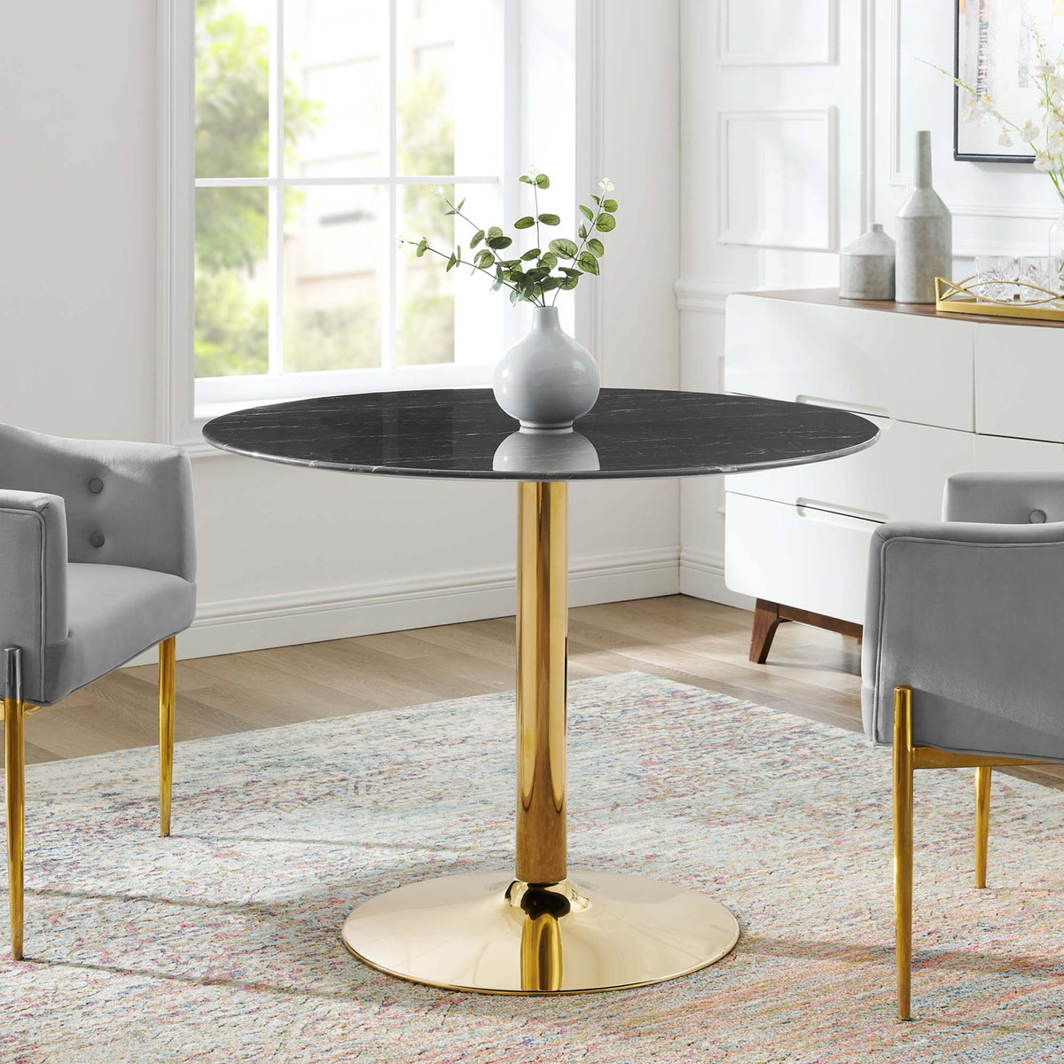 Verne 40" Artificial Marble Dining Table by Modway - EEI-4757