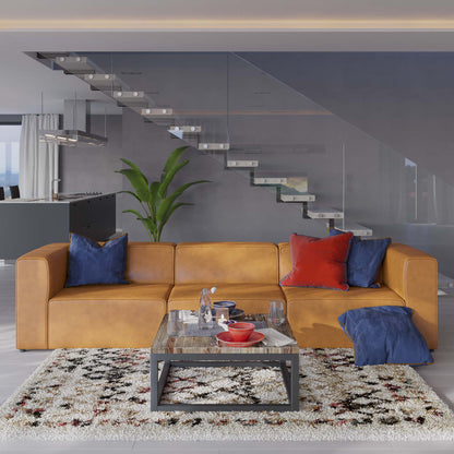 Mingle 3-Piece Vegan Leather Sectional Sofa by Modway