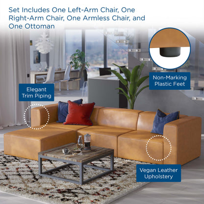 Mingle Vegan Leather Sofa and Ottoman Set by Modway