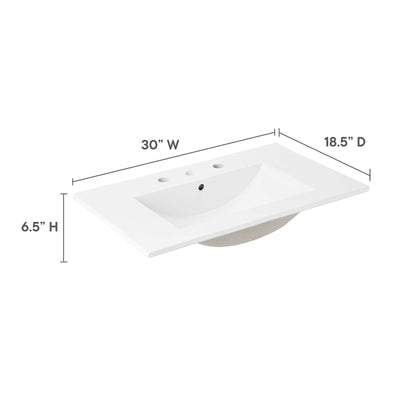 Cayman 30" Bathroom Sink by Modway - White