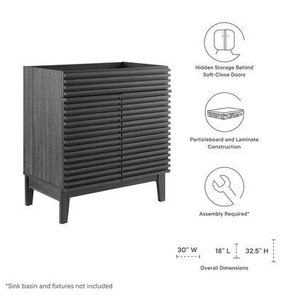 Render 30" Bathroom Vanity Cabinet by Modway - Charcoal / Oak / Walnut