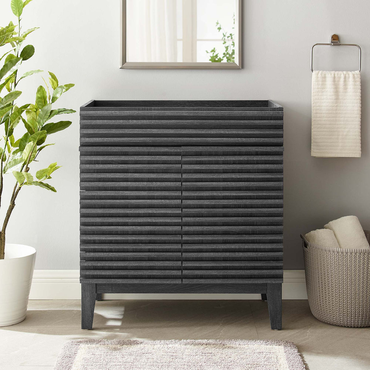 Render 30" Bathroom Vanity Cabinet by Modway - Charcoal / Oak / Walnut
