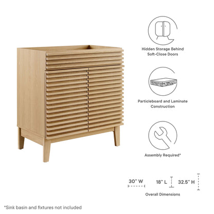 Render 30" Bathroom Vanity Cabinet by Modway - Charcoal / Oak / Walnut