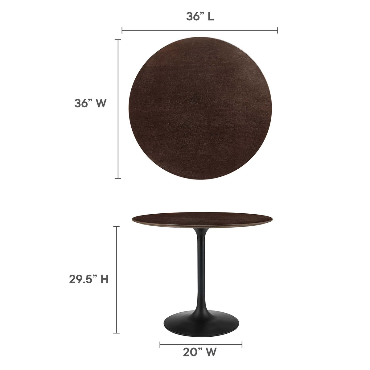 Lippa 36" Round Wood Dining Table by Modway - EEI-4862