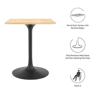 Lippa 24" Square Wood Dining Table by Modway - EEI-4864