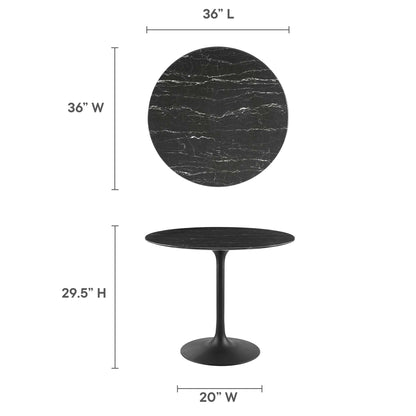 Lippa 36" Round Faux Marble Dining Table by Modway - EEI-4868