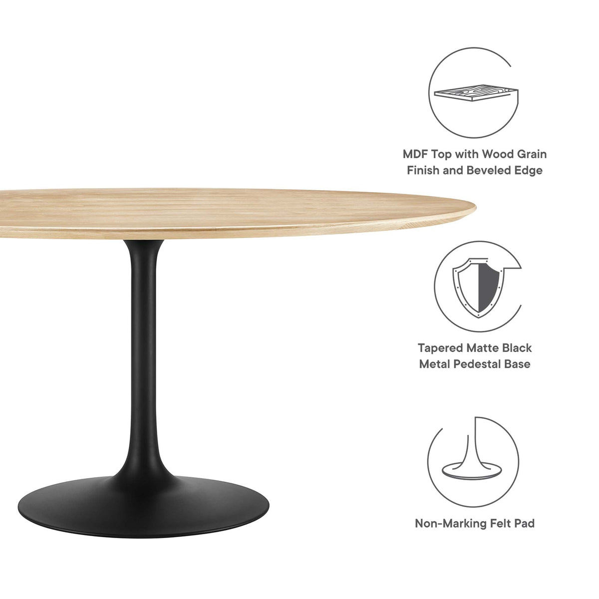 Lippa 60" Round Wood Dining Table by Modway - EEI-4873