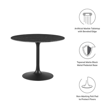 Lippa 40" Round Faux Marble Dining Table by Modway - EEI-4876