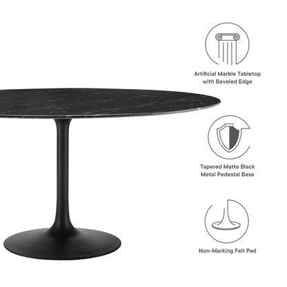 Lippa 60" Round Faux Marble Dining Table by Modway - EEI-4879