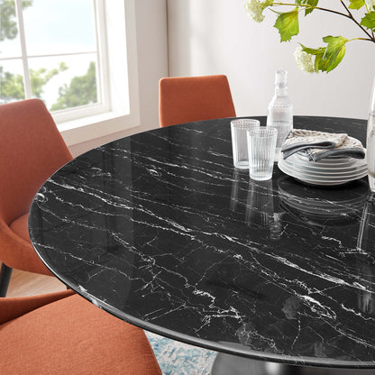 Lippa 60" Round Faux Marble Dining Table by Modway - EEI-4879