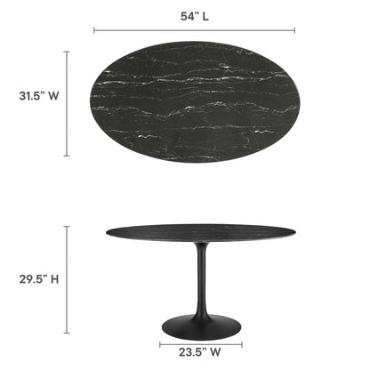 Lippa 54" Oval Faux Marble Dining Table by Modway - EEI-4880