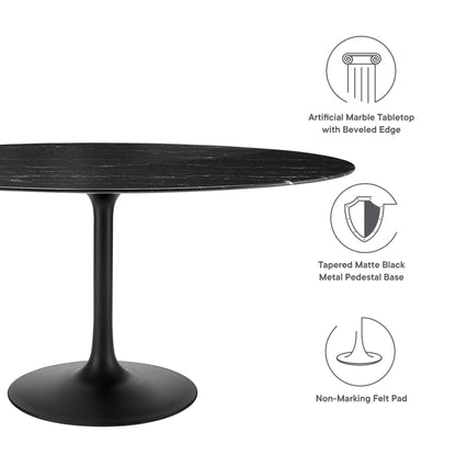 Lippa 60" Oval Faux Marble Dining Table by Modway - EEI-4881
