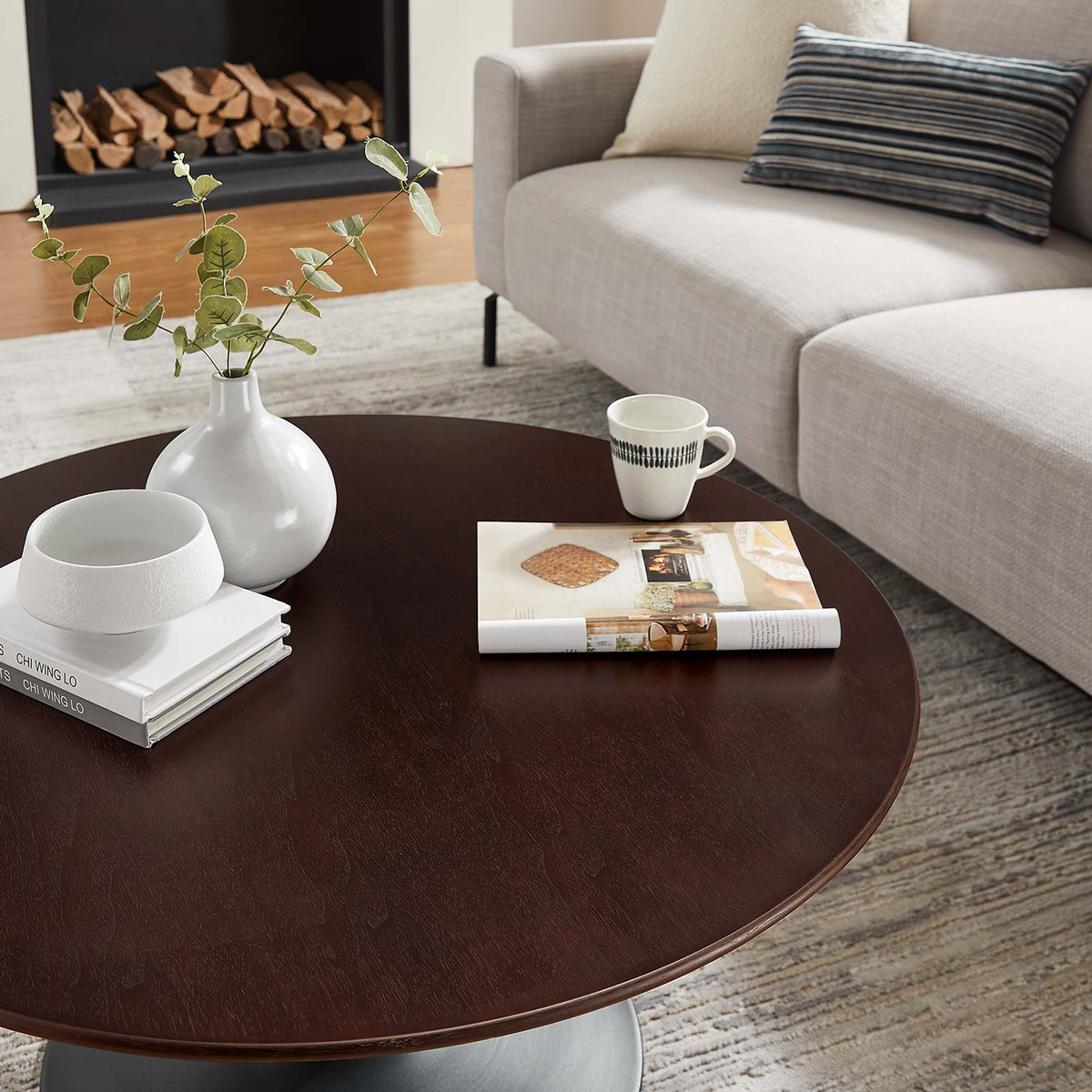 Lippa 36" Round Wood Coffee Table by Modway - EEI-4882