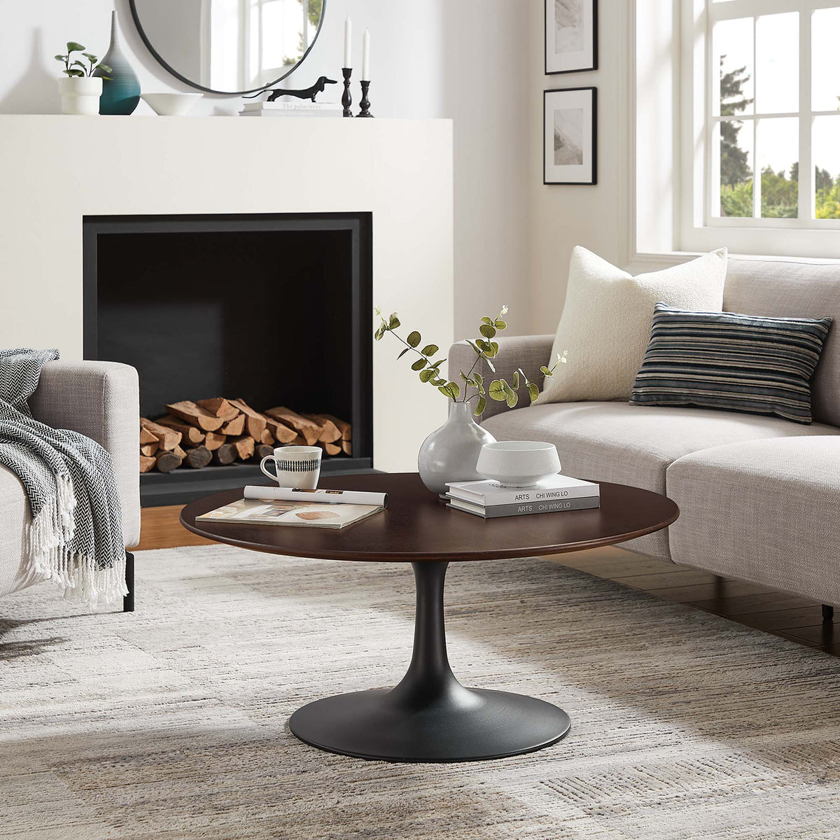 Lippa 36" Round Wood Coffee Table by Modway - EEI-4882