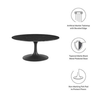 Lippa 36" Round Faux Marble Coffee Table by Modway - EEI-4884