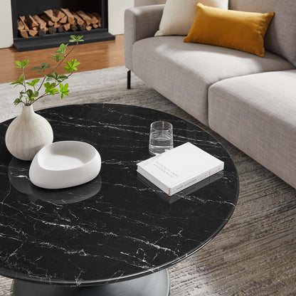 Lippa 36" Round Faux Marble Coffee Table by Modway - EEI-4884