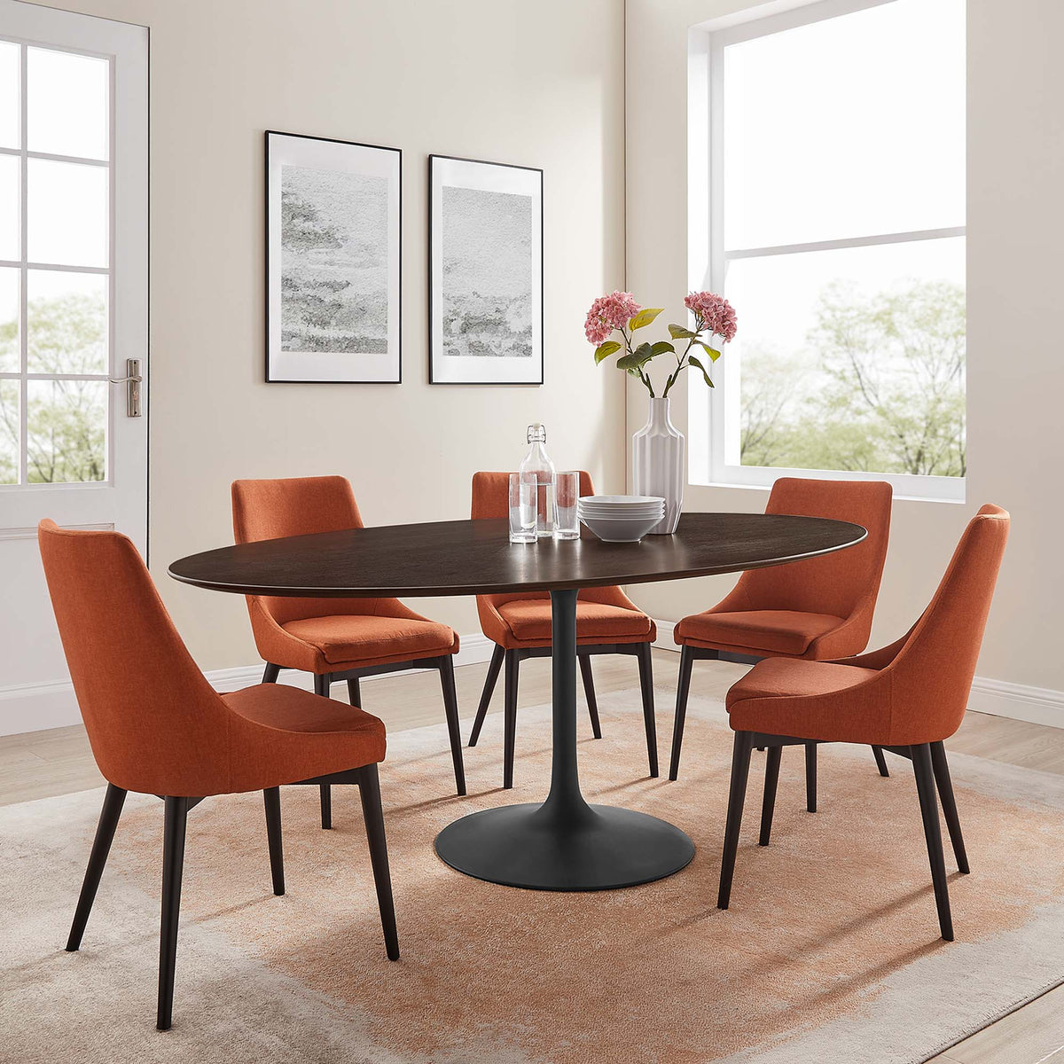 Lippa 78" Oval Wood Dining Table by Modway - EEI-4888