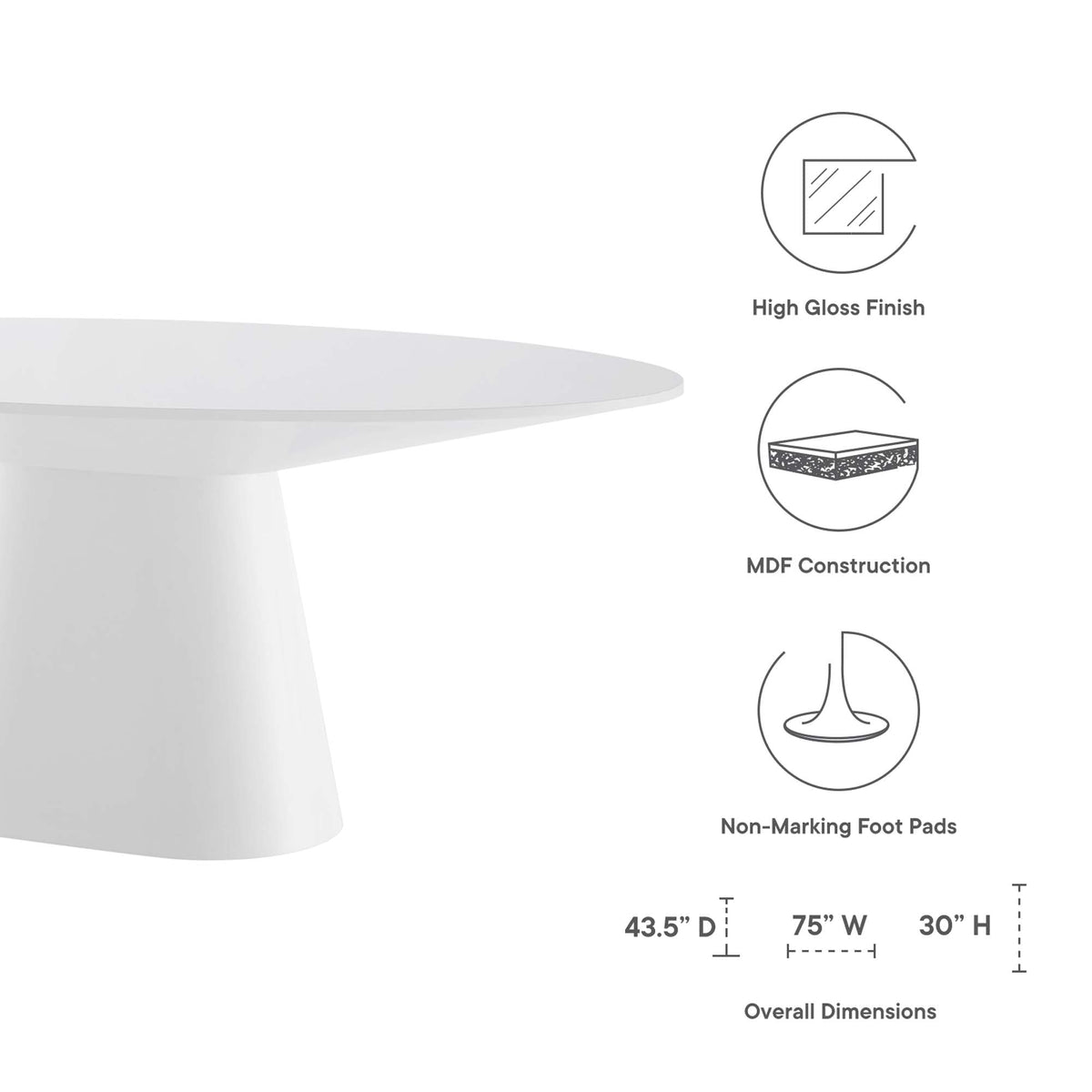 Provision 75" Oval Dining Table by Modway - EEI-4912
