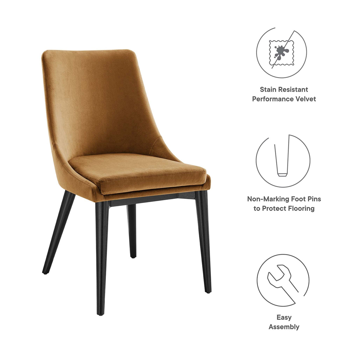Viscount Performance Velvet Dining Chair by Modway