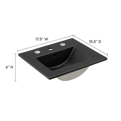 Cayman 18" Bathroom Sink by Modway - Black