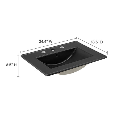 Cayman 24" Bathroom Sink by Modway - Black