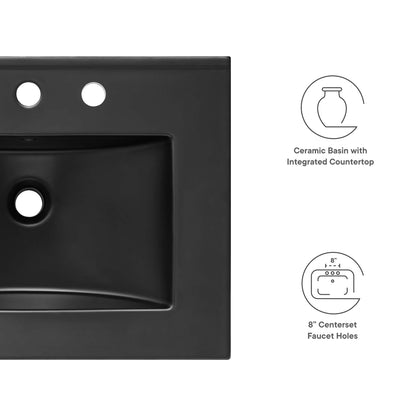 Cayman 24" Bathroom Sink by Modway - Black