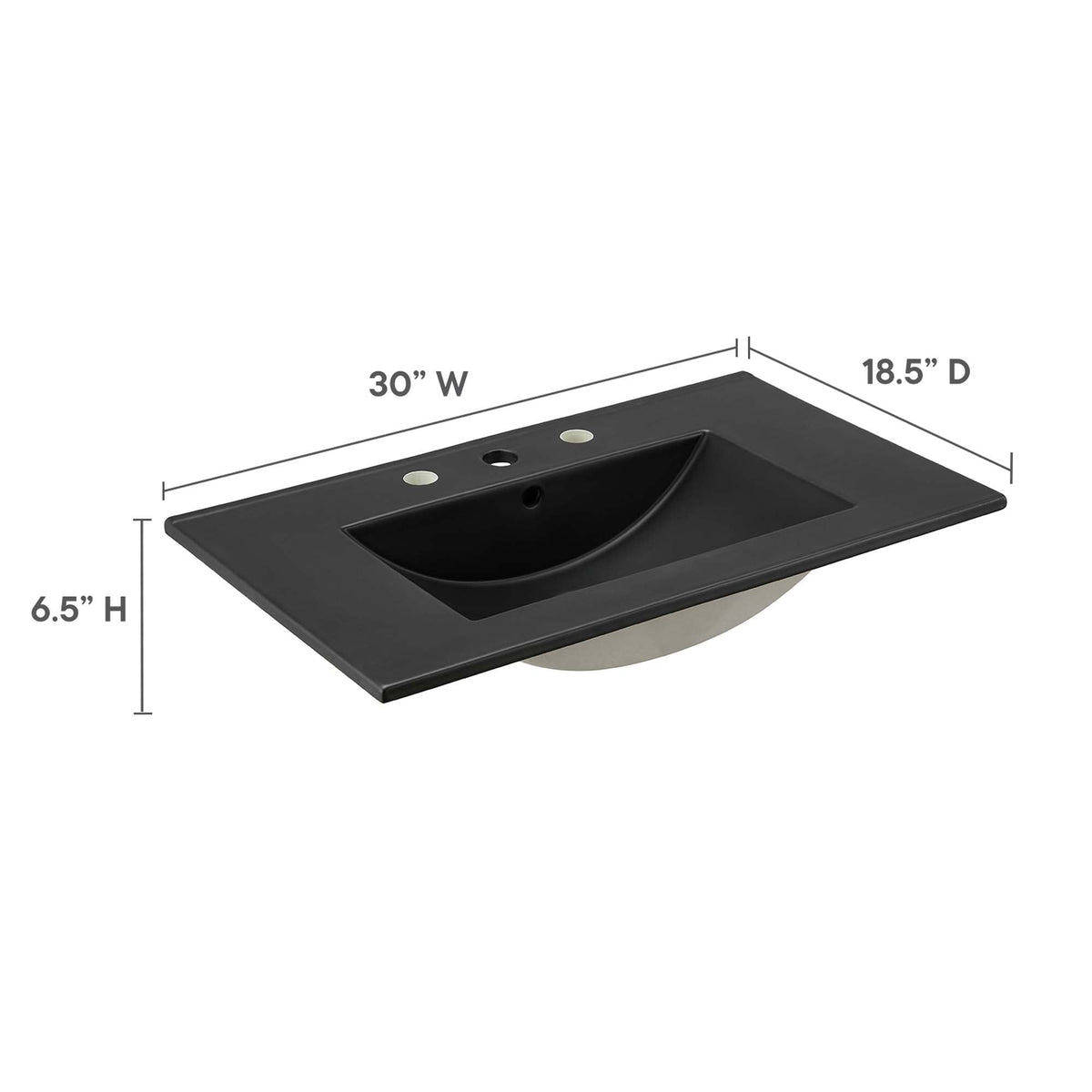 Cayman 30" Bathroom Sink by Modway - Black