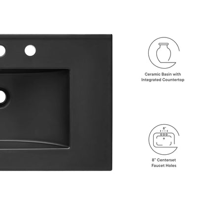 Cayman 30" Bathroom Sink by Modway - Black