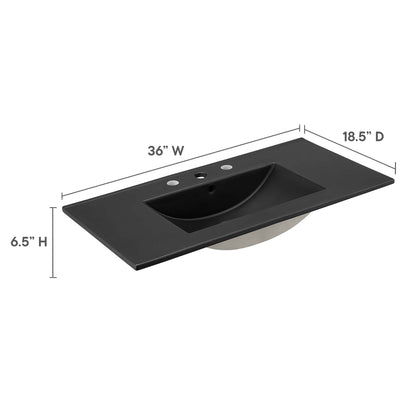 Cayman 36" Bathroom Sink by Modway - Black